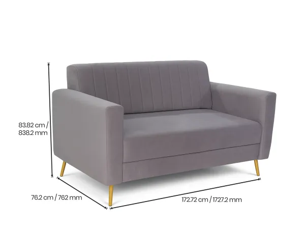 Tulip Upholstered Sofa Set Grey Color